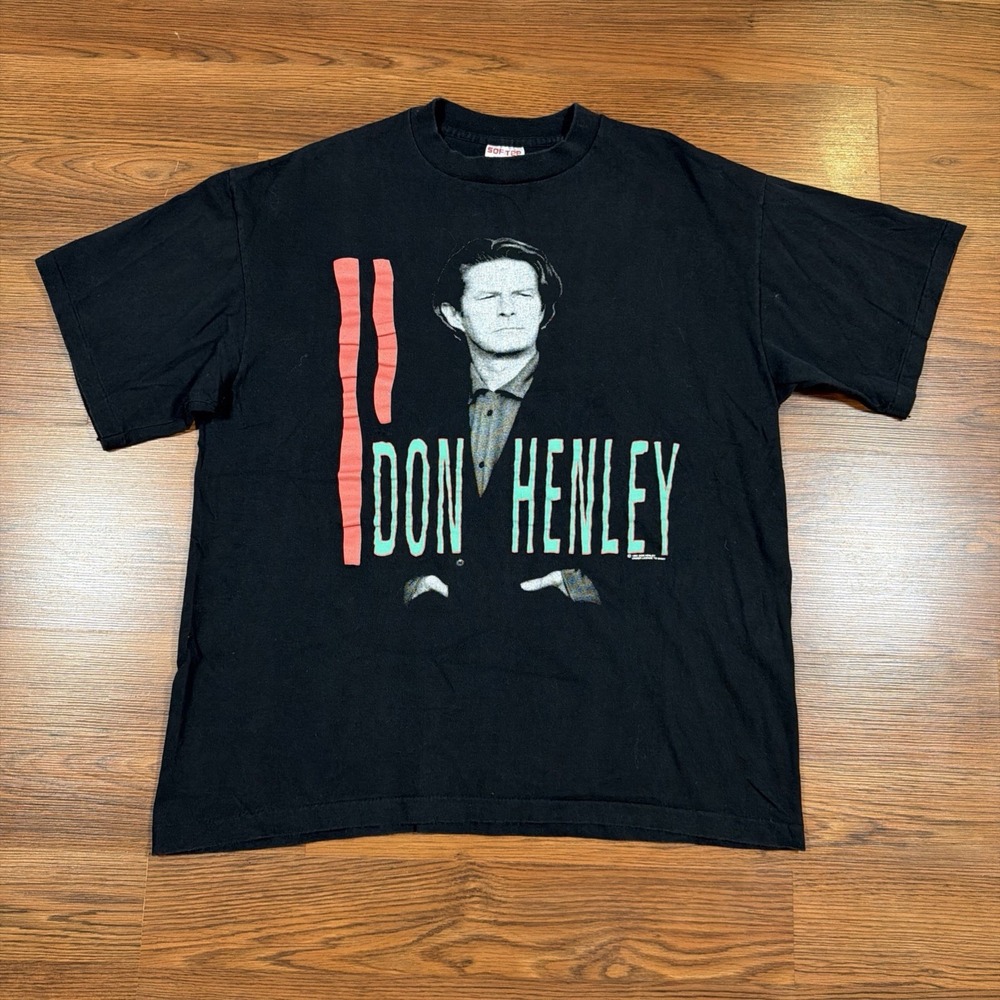 Vtg 1991 Don Henley Concert T-Shirt Faded Black XL 90s Giant Tee Jays Rock Band